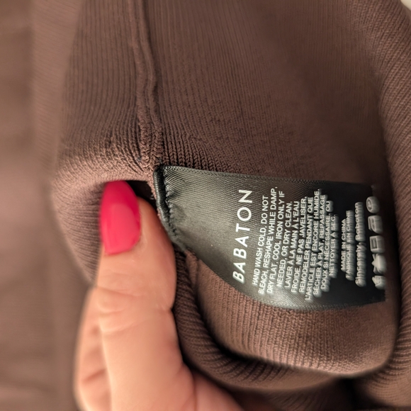 Aritzia Babaton Rego Sculpt Knit Chocolate Long Sleeve Dress Brown Medium - Picture 12 of 13